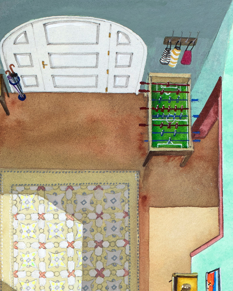 Original watercolor of the beach house in I'M STILL HERE