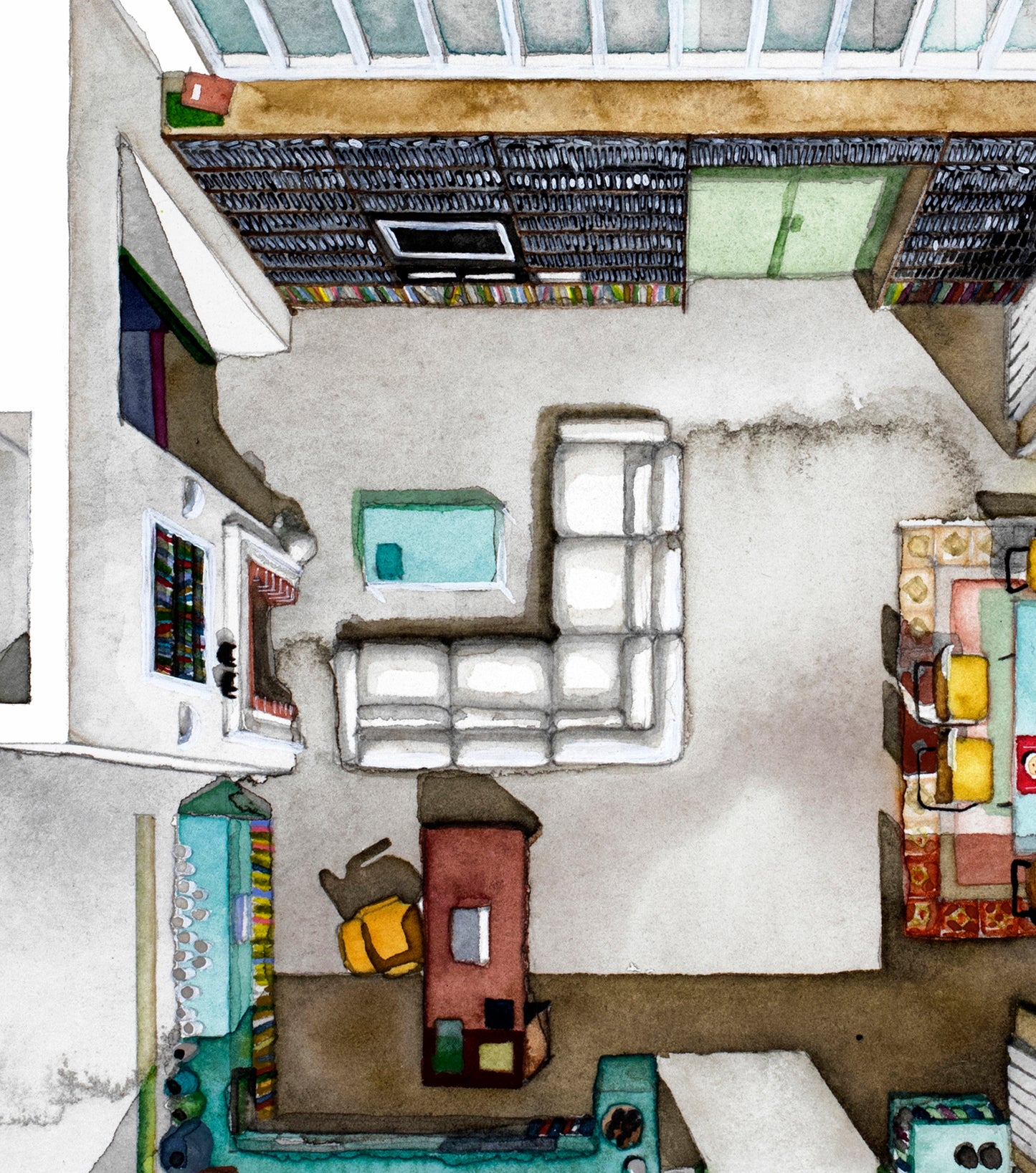 Original watercolor of the house in CACHE