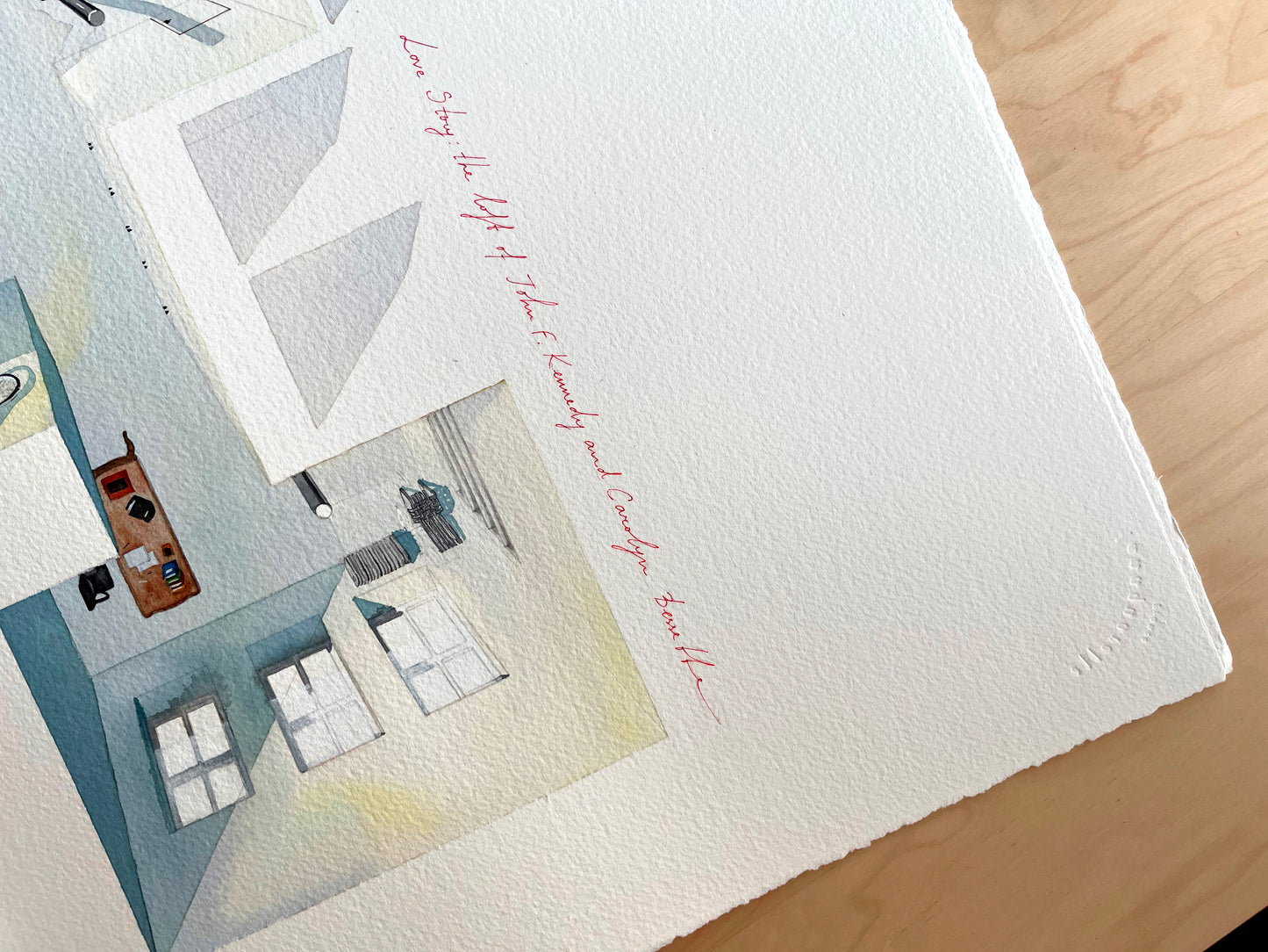 Original watercolor of the NY loft in Love Story