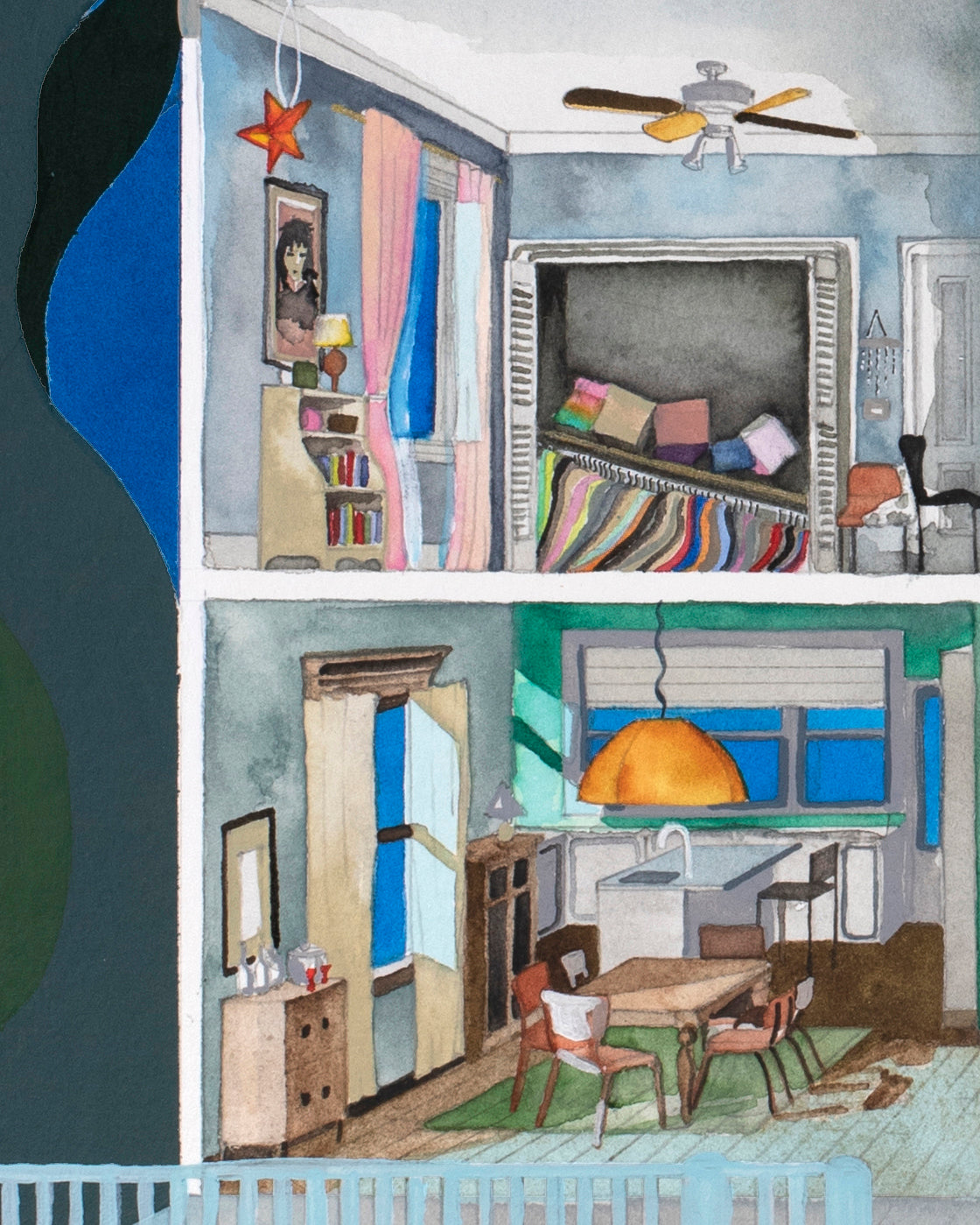 Original watercolor of the house in PRESENCE