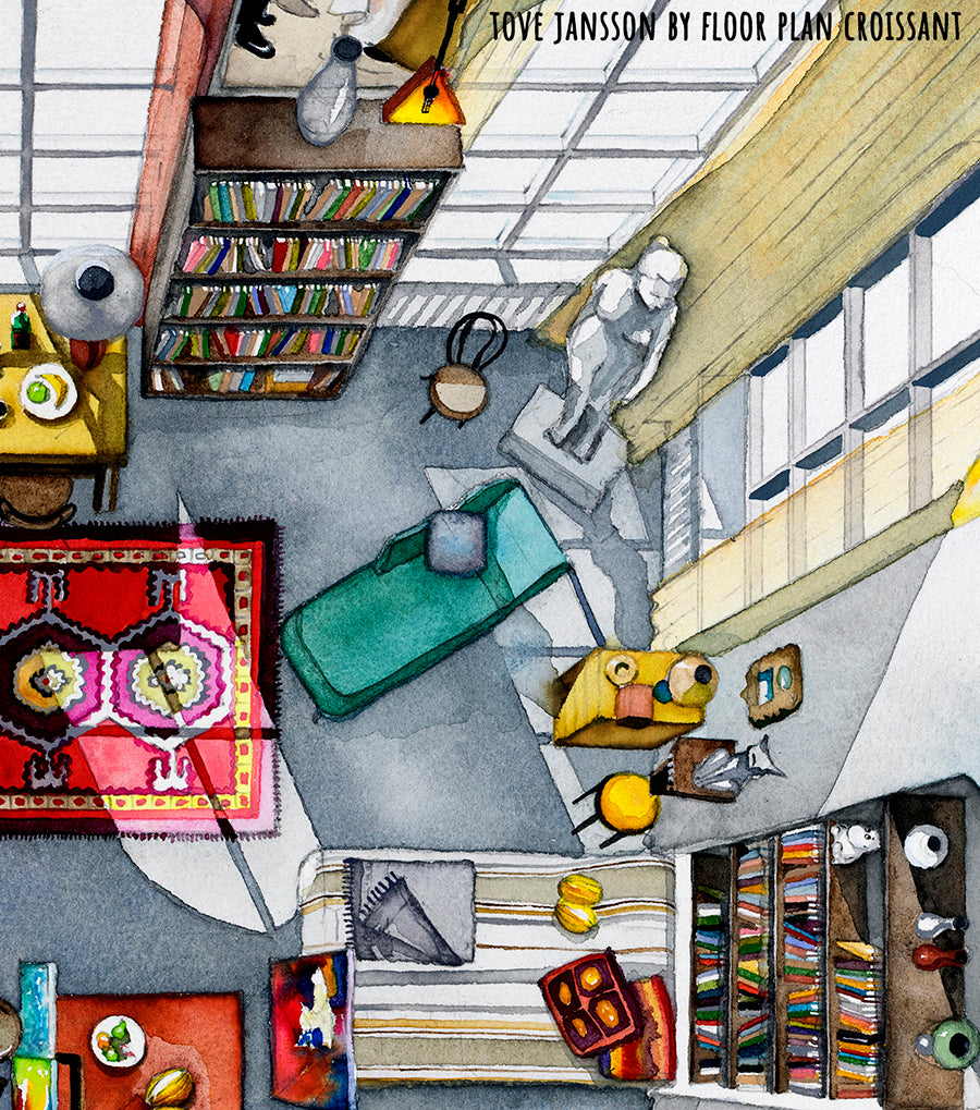 Original watercolor of the Tove's home in TOVE