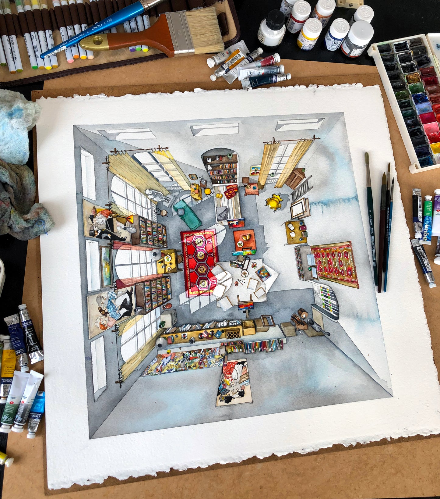 Original watercolor of the Tove's home in TOVE