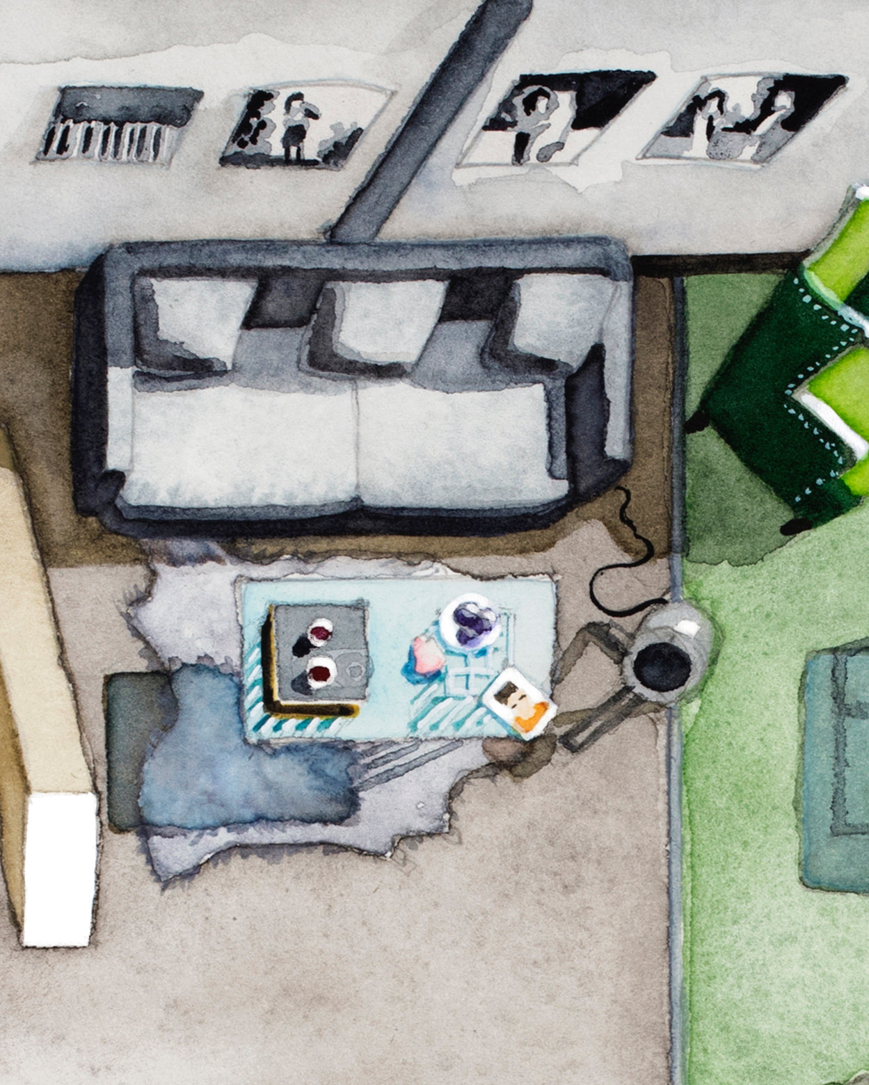 Original watercolor of the photography studio in BLOW-UP