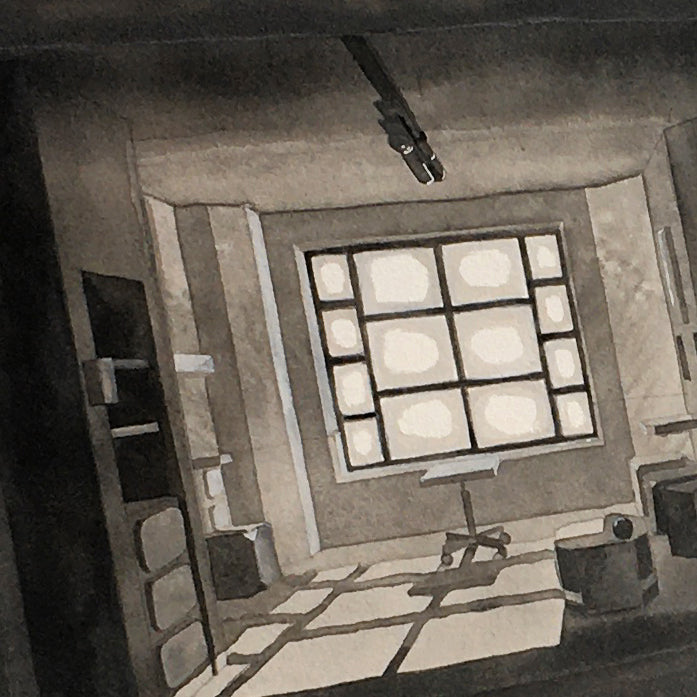 Original watercolor of K's apartment in BLADE RUNNER 2049