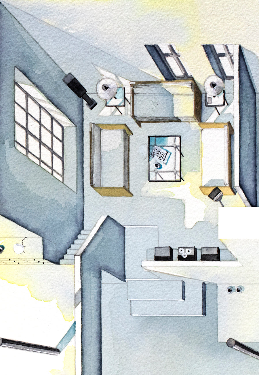 Original watercolor of the NY loft in Love Story
