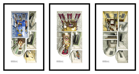 Framed PHANTOM THREAD (three paintings)