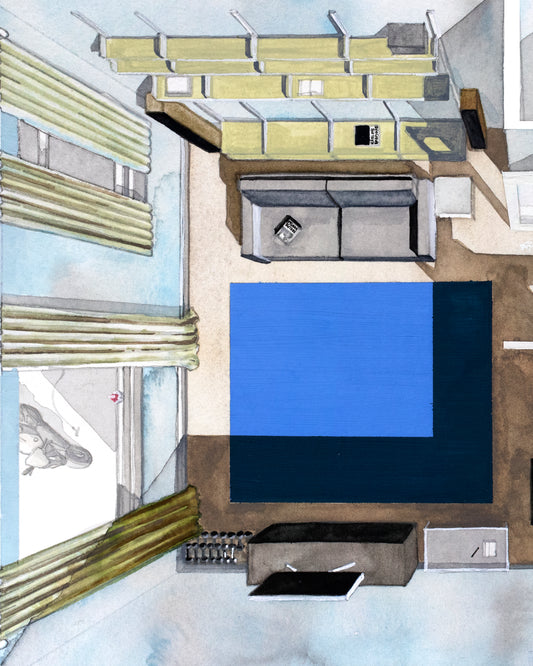 Original watercolor of Ray's home in PILLION
