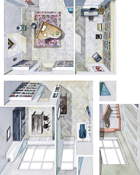 Original watercolor of the studio in TÁR